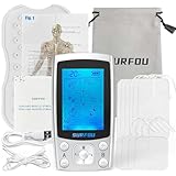 SURFOU TENS Gerät Schmerztherapie, 2 Kanäle Wehen Simulator mit 6 Modi 20 Intensitätsstufen, 3 in 1 TENS/EMS Reizstromgerät zur Muskelstimulation, Massage, Schmerztherapie, Wärmetherapie