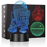 ZNZ 3D Lampe, LED Illusion Led Nachtlicht, 16 Farbwechsel 3 Modell mit Remote & Smart Touch Lampe Weihnachts Geschenke für Kinder Männer Frauen