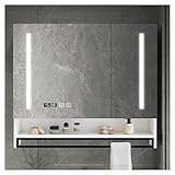 Medizinschrank mit Spiegel, wandmontierter Badezimmer-Kosmetikspiegelschrank mit Lampe, großer Stauraum, geeignet für Flure, Schlafzimmer (Farbe: Weiß, Größe: 70 cm)