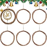 Kranzrahmen, 6-teiliges Hängerset für die Außendekoration, 20 Zentimeter Rattan Kranzring, für Zuhause Feiertage Hochzeiten Partys Dekorationen Haustür Wand Schlafzimmer