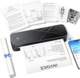 TATTMUSE Thermodrucker A4, 300DPI Portabler Printer, Mobiler Drucker a4 Für Unterwegs, Tragbarer Drucker für Phone, Laptop, Unterstützt Thermopapier