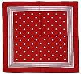 Harrys-Collection Unisex Bandana Bindetuch 100% Baumwolle (1 er 6 er oder 12 er Pack), Farbe:Punkte rot