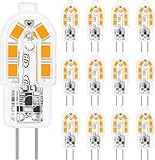 Jewan G4 LED Lampen, 12er-Pack, 2W G4 LED Birne Warmweiß 3000K Ersatz 20W Halogenlampen, 200LM G4 LED led leuchtmittel, 360° Abstrahlwinkel, Nicht Dimmbar Kein Flimmern, 12V AC/DC Energiesparlampe