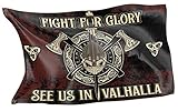 RAHMENLOS Original Design-Flagge für den Wikinger Fan: See us in Valhalla