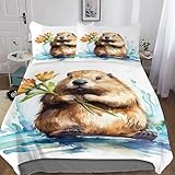 AASWDFR Biber Bettwäsche-Set 2teilig Bettbezug Und Kissenbezug, Für Jungen Mädchen Schlafzimmer Mikrofaser Bettbezüge Bettgarnitur Single(135x200cm)