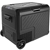 EUHOMY 12 Volt Autokühlschrank, 49 QT(45L) Tragbarer Gefrierschrank, elektrische Kühlbox Dual Zone, Auto-Kühlschrank --15.6 °C~20.0 °C, tragbarer Gefrierschrank 12/24V DC & 120-240V AC für Camping,