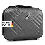 Xonic® Design Kosmetikkoffer aus ABS Hartschale – Robustes Beautycase als Handgepäck - Kosmetiktasche für Reisen – leicht & stabil (Dark Grey)