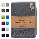FROTTEE Spannbettlaken, Spannbetttuch TOP Preis-Leistungs-Verhältnis in vielen Größen und Farben MARKENQUALITÄT (140x200-160x200 cm, anthrazit grau)