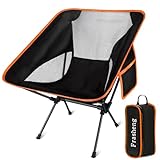 Frasheng Faltbar Camping Stuhl, Klappstuhl mit Tragetasche, Angelstuhl, Ultraleicht Campingstuhl, Tragbarer Campingstuhl für Picknick, Angeln, Wandern, Camping, Outdoor, (Schwarz)