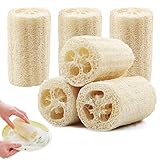 6Pcs Luffa Schwamm,Dusche Luffa Gurke Schwamm Natur Luffa Badeschwamm Duschschwamm Spülschwämme, Natural Loofah Schwamm Peeling Körper Luffa-Schwamm Klein Luffaschwamm Rückenschrubber für Dusche&Küche