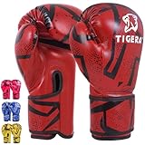 Tigera Kinder Boxhandschuhe | Kickboxen, Muay Thai Sparring, Training | Boxsack - Sandsack | Kampfsport, Punchinghandschuhe Coachinghandschuhe für Jungen, Mädchen (6oz, Red)
