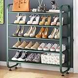 Schuhregal aus Edelstahl, 3/4/5 Etagen, Aufbewahrung für Wohnzimmer, Schlafzimmer, Wohnheim – Metallschrank, 80 cm, platzsparende Aufbewahrungslösung für Schuhe und Zubehör