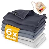 Homety Mikrofasertücher 40x40 Putztücher, Fensterputztücher streifenfrei, fusselfreie Zaubertücher, Reinigungstücher, 6er Set magisches Microfasertuch