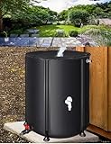 Tragbarer, faltbarer Wasserspeicher, 225 l, PVC, Regenwassersammler für Garten-, Rasen- und Pflanzenbewässerung, platzsparendes Design (Grün, 59,9 x 80 cm)