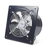 MooBeey 25x25x15 cm Abluftventilator Leiser Badlüfter aus Metall mit 7 Klingen, 850m³/h Lüftungsventilator Wandmontage mit Reinem Kupfermotor, 80W Abluftventilator Wandventilator mit Rückschlagventil