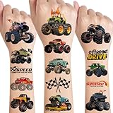 Monster Truck Tattoo Kinder,10 Blätter Monstertruck Kindertattoos Jungen Hautfreundlich Monstertruck Temporäre Tattoos sticker,Mitgebsel Kindergeburtstag Gastgeschenke Party Deko Geburtstag Deko