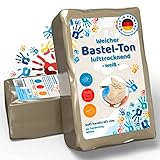 Ton Lufttrocknend der Bastelspaß für Zuhause, Modelliermasse, Knetmasse, Ideal für Hobbyisten und Bastelbegeisterte. Ideal für Ihre Freizeitgestaltung. Töpfern, Lehm, Air Dry Clay - (1 Kilo)