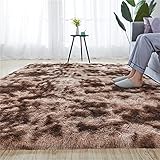 Hochflor-Teppich, superweich, 180 x 250 cm, rutschfest, für Wohnzimmer, Braun