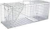 Probility Lebendmausfalle, Frettchenfalle, Katzenfalle, Hundefalle, 80 x 29 x 32 cm, verzinkte Ausführung mit Zwei Türen, leicht zu reinigen, robust, wetterfest, mit Schutzhülle