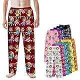 Bemaystar Personalisierte Pyjamahose mit Foto, Individueller Gesichts Pyjama Personalisierte Schlafhose für Männer und Frauen Weihnachtsgeschenke für Papa, Mama