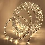 XUNATA 220V-240V LED Lichterschlauch Licht Leiste 36LEDs/m IP65 Wasserdicht Schlauch Seil Lichter für Innen Außen Garten Party Weihnachten Deko（Warmweiß，2M