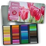 Mikkelhus Soft Pastellkreide – 72 Farben Set – Intens pigmentierte, weiche Pastellkreiden – Künstlerkreide in Luxusbox aus Metall – Für Künstler & Hobbyisten