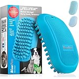 BluePet Badebürste Gummistriegel Für Kurzhaar Hunde & Katzen mit Massageeffekt I Entfernt loses Deckhaar, Staub & Schmutz I Idealer Badestriegel zum Einmassieren von Hundeshampoo