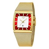 NIBOSI Herren Armbanduhr Herrenuhren luxuriös militärisch wasserdicht Quarz analog quadratisch Armbanduhr für Männer mit Edelstahl Mesh Armband Datumskalender