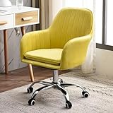 Lässiger Schreibtisch für Zuhause, Büro, mit Drehrolle, flauschiger Samtstoff, mobiler Arbeitsstuhl für Schlafzimmer, komfortables Design für Studenten und Profis