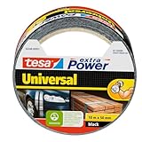 tesa extra Power Universal Gewebeband - Gewebeverstärktes Ductape zum Reparieren, Befestigen, Bündeln, Verstärken oder Abdichten - Schwarz - 10 m x 50 mm
