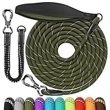 Aystkniet Bungee Schleppleine für Hunde 3M 5M 9M 10M 15M 20M 30M, Schockabsorbierende Hundeleine mit Gepolstertem Griff Reflektierende Fäden Abschließbarer Haken für mittlere große Hund