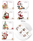 JEJA Aufklebe Weihnachten Geschenke, 120pcs Namensetiketten Weihnachtsgeschenke, Selbstklebend Etiketten zum Beschriften, Weihnachtsmann, Rentier, Schneemann, für Geschenke,Karten,Deko