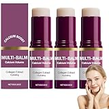 Kalzium Multi-Balsam,Kalzium Volumen Multi-Balsam,Anti-Aging & Straffender Hautpflege-Stick,Faltenkern-Stick,Kollagen Feuchtigkeits-Sticks,Feuchtigkeitsspendend,Hautstraffend,für Hals Gesicht (3pcs)