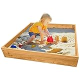 NYVI Kinder Sandkasten NYVIKids Torino 90x90 cm - Sandkasten mit Innenfolie - Sandbox aus Holz Wetterfest, Langlebig - Sandkiste Kindersandkasten