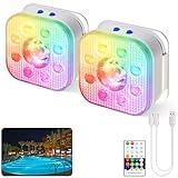 HL Unterwasser Licht mit Fernbedienung,RGB LED Schwimmende Poolbeleuchtung, Pool Magnetic Beleuchtung, Pool lichter für Schwimmbad,Teichbeleuchtung, Brunnen, Teich, Aquarium, Party Deko,2 Stück