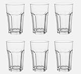 6-er Set Gläser Pokal - Glas für Cocktail Longdrink Wasser Tee Kaffee bis 120°C - 350ml - 14cm hoch - spülmaschinenfest (IKE 102.704.78)