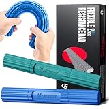 FitBeast Handtrainer Bars für Physiotherapie - Lindert Sehnenentzündungsschmerzen & Verbesserung der Griffkraft, Erholung von Verletzungen, Unterarm (2-teiliges Set - Grünblau)