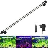 BELLALICHT LED Timer Aquarium Beleuchtung - Aquarien Lampe [RGB-Weiß Licht] mit eingebautem Timer Dimmer, Dimmbar 10 Helligkeitsstufen IP67 Wasserdicht Light für Fisch Tank Pflanze, L58C