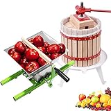 AufuN Obstpresse 12L Fruchtpresse Weinpresse Saftpresse Maischepresse + 7L Obstmühle Edelstahl Traubenmühle Maischemühle mit Handkurbel (12L Obstpresse + 7L Obstmühle)