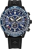 Citizen Eco-Drive Promaster Solar Herren Armbanduhr aus Edelstahl und Urethan in der Farbe Schwarz-Blau 45,9mm, Wasserdichtigkeit: 20Bar, CB5006-02L