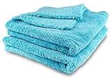 ELEXACLEAN Poliertücher, Staubtücher, Mikrofasertücher randlos, kratzfrei (2 Stück, 40x40 cm) Premium Flausch-Tuch für Auto, Lack, Innenraum, Haushalt