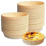 WIYETY 100 Stück Kuchenformen aus Papier zum Backen, Mini-Kuchenformen Φ 9.2cm, Quicheformen Flache Papierbackformen Runde Backformen für Heißluftfritteuse, Öfen und Mikrowellen (Gelb)