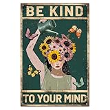 WADORN Inspirierendes Hippie-Blechschild im Boho-Stil, 20 x 30 cm, lustiges Retro-Blechschild, Café, Pubs, Zuhause, Vintage-Blechschild, Wandkunst, Poster, Dekoration für Schlafzimmer, Wohnzimmer