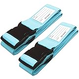 OW-Travel Kofferband Gurt Schwerlast Personalisierter Koffergurt mit Adressschild. Luggage Strap Gepäckgurt Koffer Gurt Kofferbänder Koffergurte Farbig Koffer Gurt 2 Stück Blau