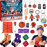 Adventskalender 2025 Basketball für Jungen,24 Tage Basketball Überraschungsbox Weihnachten Countdown Zubehör Geschenke für Mädchen, Teenager, Weihnachtsstrumpffüller Dekoration