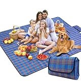 BAXIWUY Picknickdecke Strandmatte Camping Decke Stranddecke mit wasserdichter Unterseite Camping Zubehör Outdoor Decke für Strand, Picknick, Camping und Wandern 150 x 200 cm (Blue)