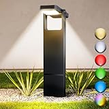 iseeway 4er Set Solarwegbeleuchtung Outdoor – Einstellbarer Neigungswinkel, Mehrfarbige LED, Wasserdichte Solarleuchten für Gartenwege, Einfahrt & Rasen, Solarlampen für Außen Garten