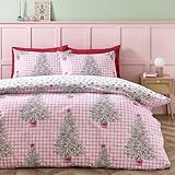 Catherine Lansfield Weihnachtliches Sweets and Treats Wende-Bettwäsche-Set für Einzelbett mit Kissenbezug, Rosa
