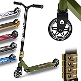 Fun Pro Stunt Scooter Insane2, Stunt Roller mit ABEC 9 Lager, Scooter mit Griptape, 110 mm Rollen mit Alufelgen, Non E Scooter für Kinder & Erwachsene, Cityroller bis 100 kg, Jungle