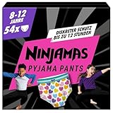 Ninjamas Pyjama Pants Herzen, 54 absorbierende Nachthöschen, 8 Jahre, 27kg-43kg, Auslaufschutz für die ganze Nacht